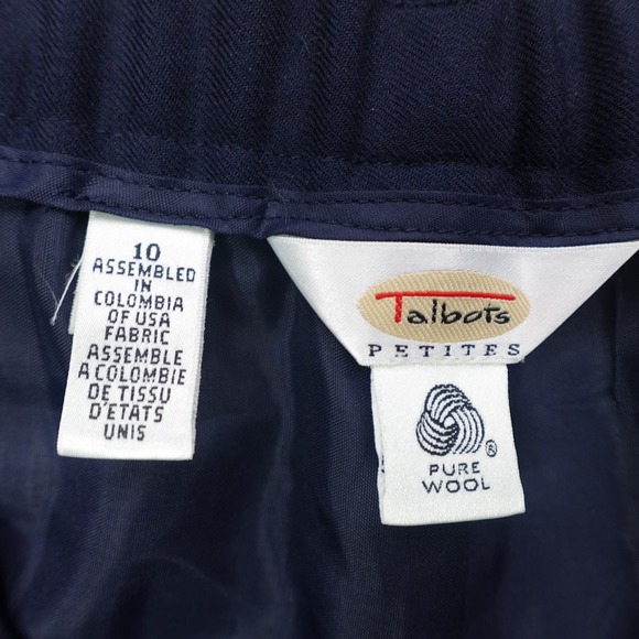 Talbots Pants Womens 10 Petite Wool Pull On Elastic Waist Classic Office Workwea - Picture 9 of 12